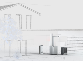 M Flex Cooling von Dimplex vor Haus