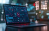 Laptop mir unterschiedlichsten Daten und Grafiken