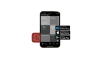 Smartphone mit iOS, Android und Microsoft Store, Dimplex Home App Symbol